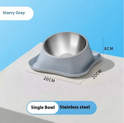 Inspire Picks Stainless Steel Double Pet Bowl With Non Slip Elevated Neck Protection Design a4