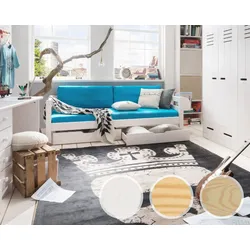 INFANSKIDS Kinderbett mit 2 Rollschubkästen Kiefer natur lackiert