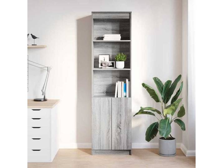 (8049)Meuble rangement - Buffet haut - contemporain - sonoma gris 50x35x180 cm bois d'ingénierie poid:32.4 kg