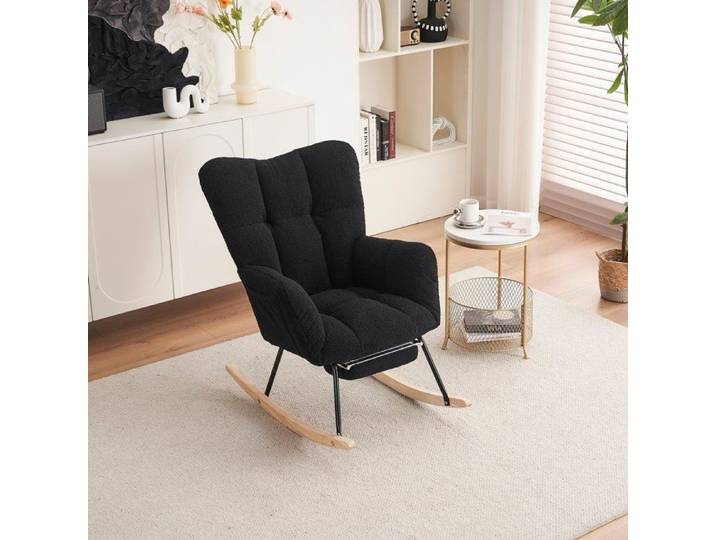 Rocking chair avec repose-pieds pliable rembourré FloraGrace
