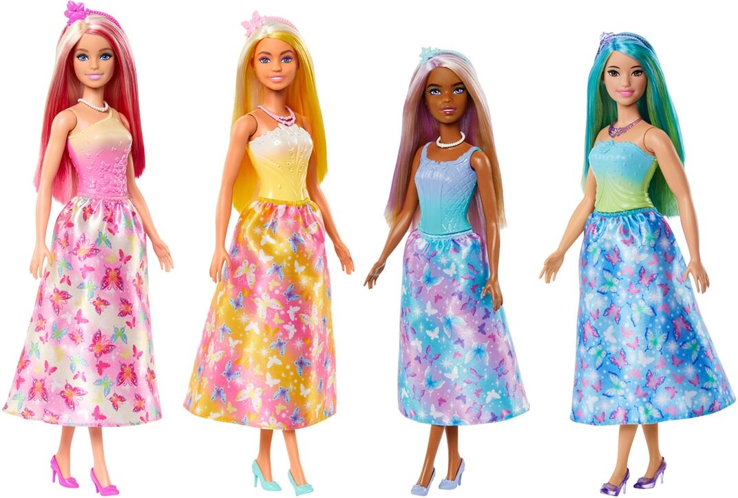 Barbie Muñeca Princesa falda mariposas Modelos surtidos.