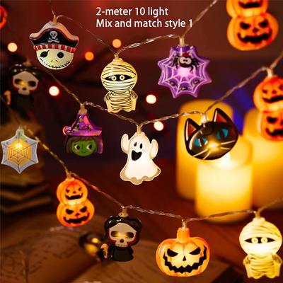 Uplift Treasures Halloween Pumpkin Bat LED Light String 2 meter 10 Light