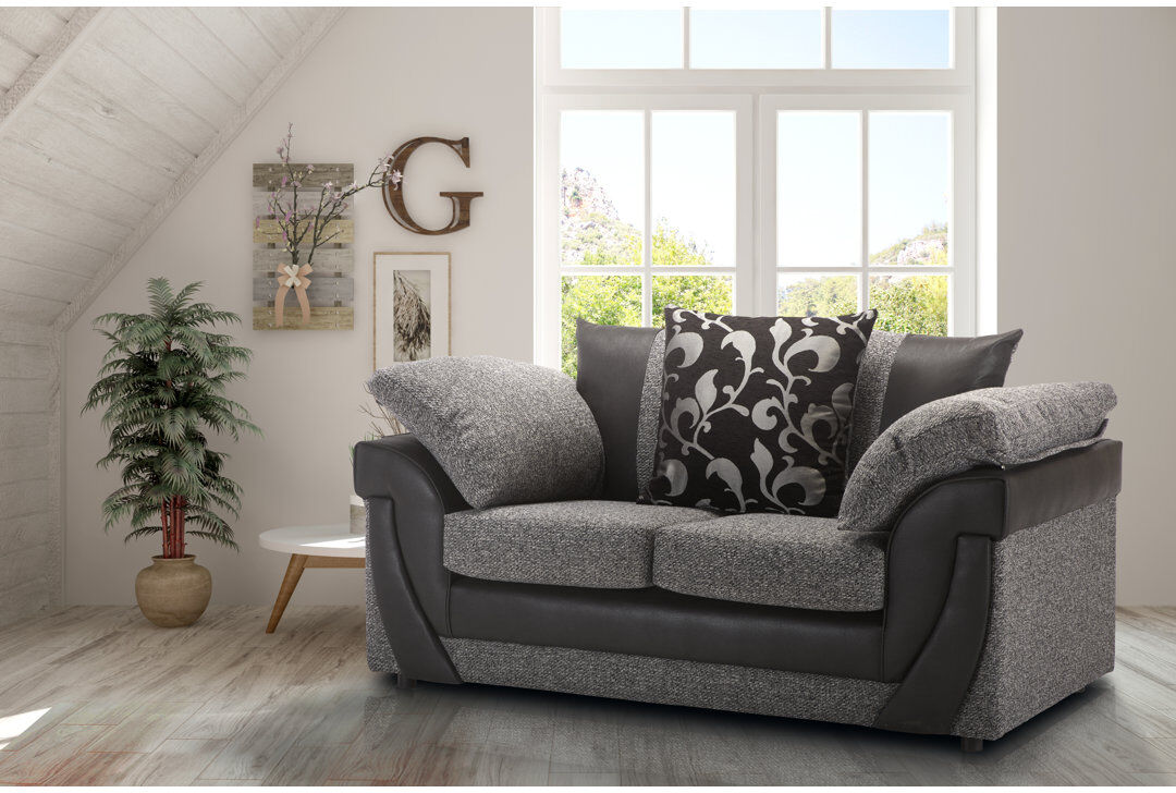 Zipcode Design Sussex 3 Seater Linen Sofa Grey 90cm H X 193cm W X 88cm D