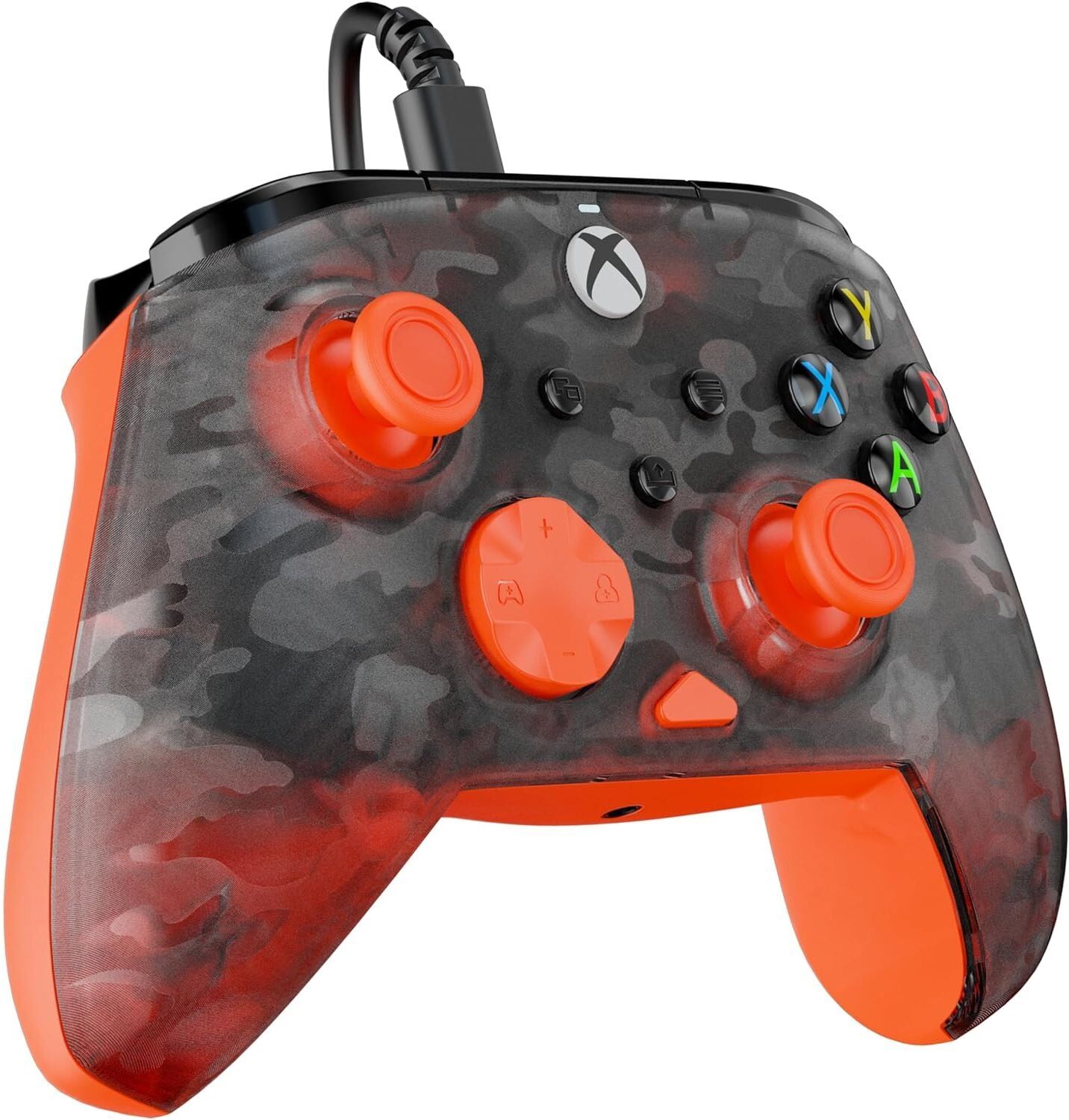Turtle Beach Rematch Core Orange & Ghost Black Camo Wired Xbox Controller – Audio Controls, Rumble Motors, Impulse Triggers, New