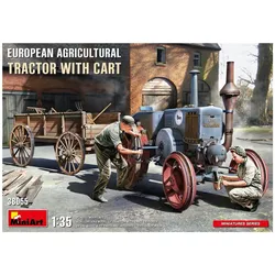 Mini art European Agricultural Tractor with Cart
