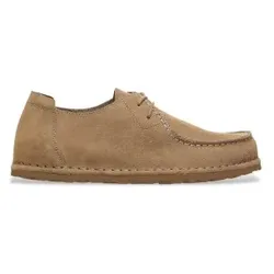 Birkenstock für Damen. 1034413 Utti Lace Lederschuhe (Schmale Passform) taupe (37), Wohnung, Wildleder, Schnürsenkel, Lässig