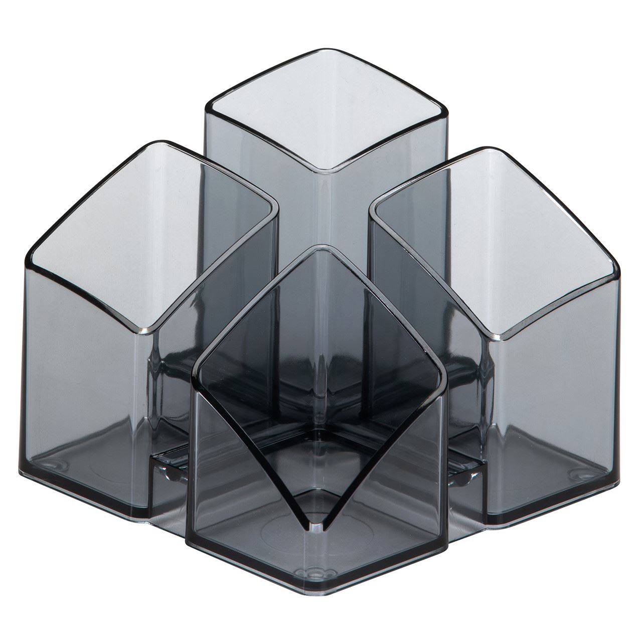 HAN Stiftehalter SCALA grau-transparent Polystyrol 4 Fächer 12,5 x 12,5 x 10,0 cm