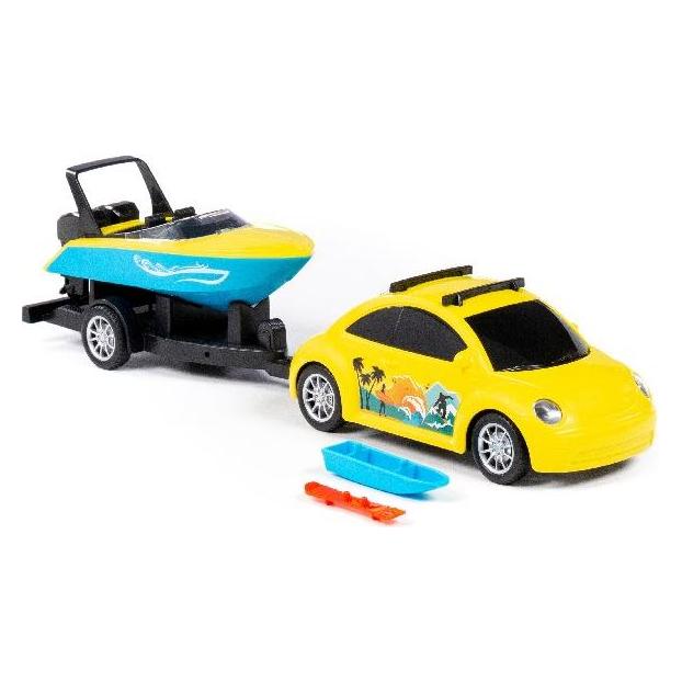 Toymax Bil med bd p trailer 40,5x10x12,3cm i net (92540)