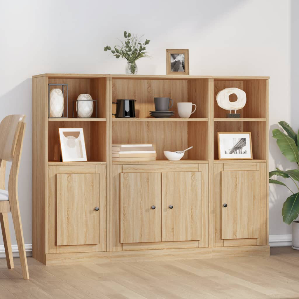 Latitude Run Oxly Display Cabinet Sonoma Oak 103.5cm H X 132cm W X 35.5cm D