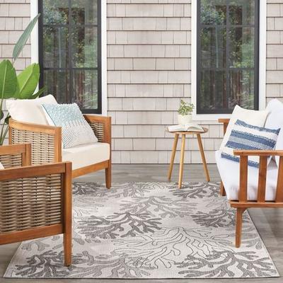 Nourison / Ds Coral Shore Rectangle Rug 4' x 6', 4' x 6', Gray