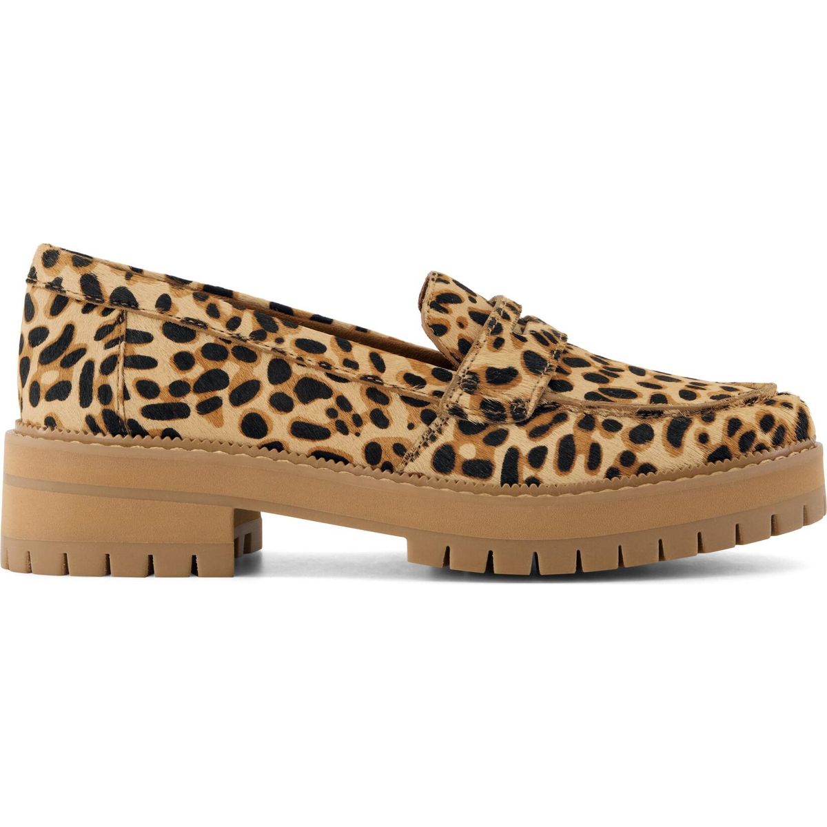 Toms Cara medium brown leopard print hair leather 42 10023402-42