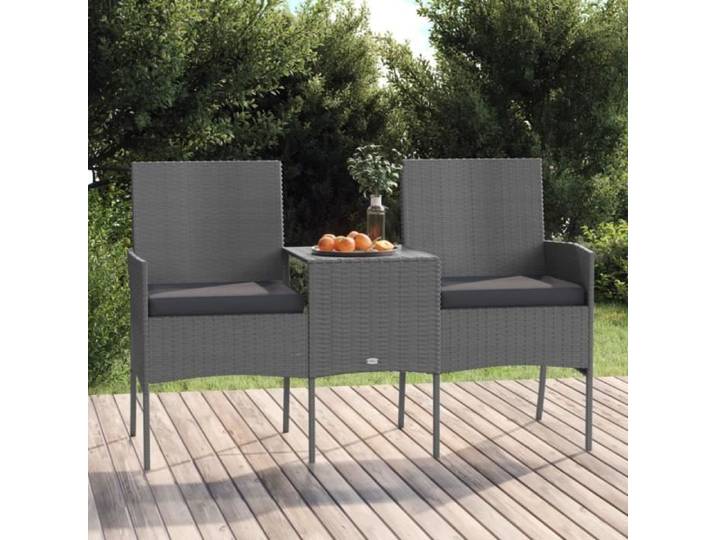 FAMIROSA Canapé Jardin 2 Places et Table Basse Résine Tressée Anthracite-624