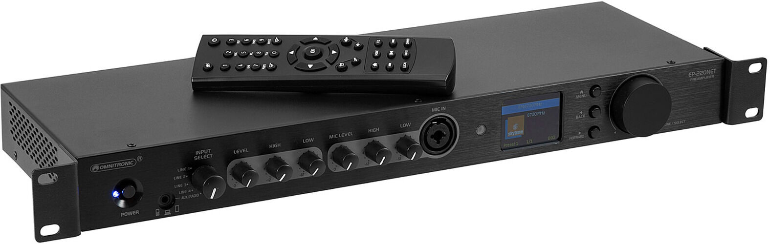 Omnitronic Ep-220net Vorverstärker Mit Internetradio, Dab+ Und Bluetooth