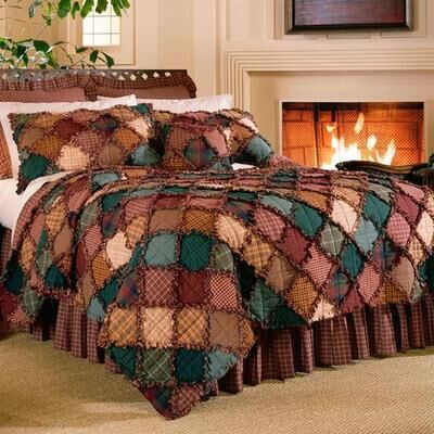 American Heritage Textiles Campfire Patchwork Quilt Multi Warm, Full / Queen, Multi Warm