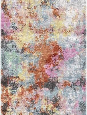Exquisite Rugs Floor Art hand-knotted Bamboo Silk Purple/Rust Area Rug