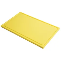 Schneidebrett mit Kanal GN1/1 aus hochdichtem Polyethylen Gastro M gelb