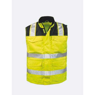 Fleeceweste ELYSEE "Warnschutz Greogor", Herren, Gr. L, gelb (gelb, schwarz), Obermaterial: 100% Polyester PES., Westen Fleeceweste