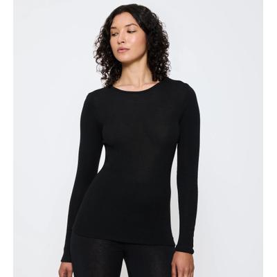 Langarmshirt TRIUMPH "Beauty Layers LSL Top Wool", Damen, Gr. L, schwarz, Single Jersey, Obermaterial: 100% Wolle, hüftbedeckend, Rundhals, Shirts Langarmshirt, weiche Wolle, langärmelig, in Single-Jersey Qualität