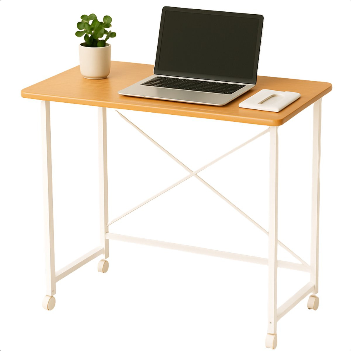 Cheqo Inklapbare Wandtafel Wit Metaal met Wielen