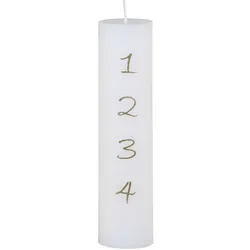 Chic Antique Adventskerze mit Druck 1-4, H20/D5 cm antique weiß