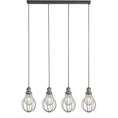 SEARCHLIGHT Hängeleuchte "Balloon 4Lt Bar Pendant - Pewter Metal", schwarz (silber), 4, H: 21cm, 1 Stk., Leuchten, Hängeleuchte
