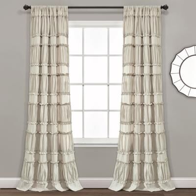 Lush Decor Nova Ruffle Window Curtain Panel Pair