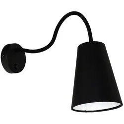 Licht-Erlebnisse Wandleuchte Schwarz mit Schalter Metall Ø13cm