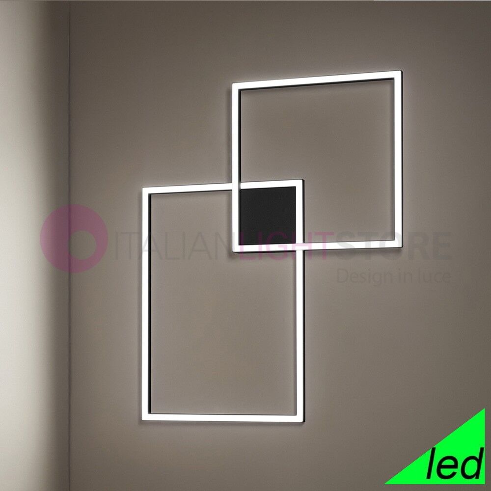 Cross Lampada A Parete Plafoniera A Led Design Moderno - Nero