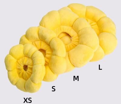 Inspired Living Sunflower Recovery Collar For Cats & Small Pets Soft Plush Anti Lick Healing Cone l