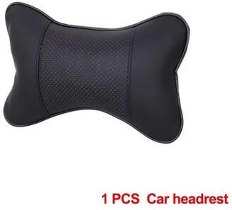 Inspired Finds Universal PU Leather Car Neck Pillow Headrest For Pain Relief black