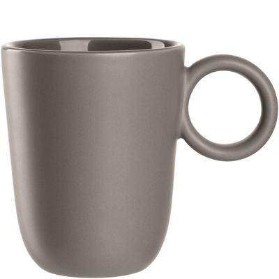 Tasse LEONARDO "Keramiktasse, ROMA, 6er-Set", grau (taupe), B:13,3cm H:11cm Ø:8,8cm, Keramik, Trinkgefäße, Tasse, spülmaschinengeeignet