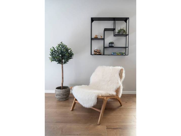 Tapis en peau Lambskin Artificial II Blanc/Crème 180 x 60cm Tissu