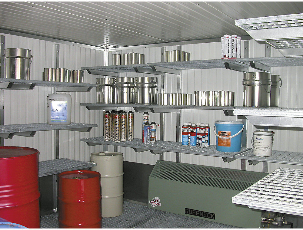 Kälteisolierter Gefahrstoff-Lagercontainer, Außen-HxBxT 2400 x 4075 x 2875 mm, Auffangvolumen 2 x 1000 l LaCont