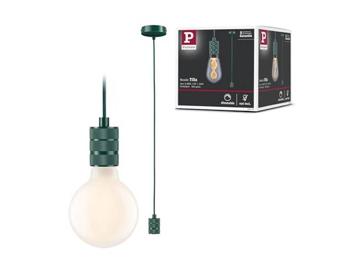 Paulmann 78433 Pendelleuchte Neordic Pendelleuchte Tilla ohne Leuchtmittel max. 60 Watt Hängeleuchte Grün Metall E27