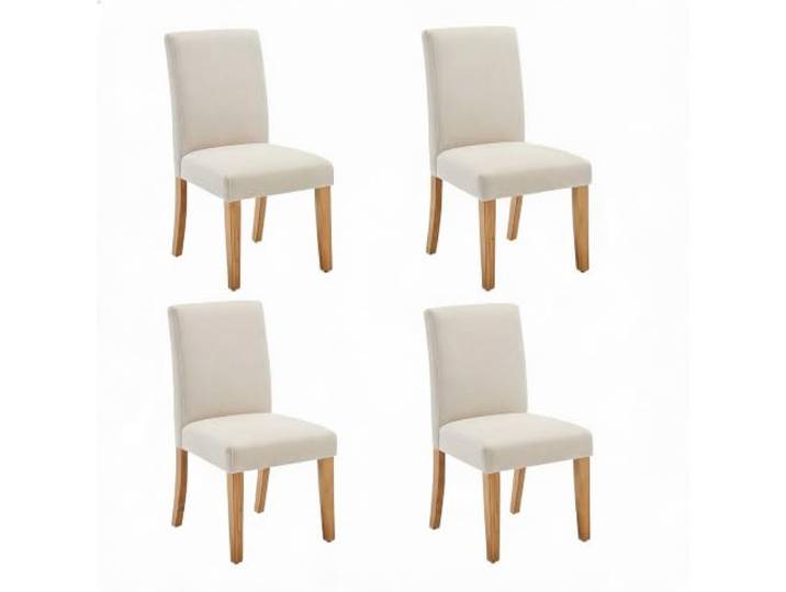 GarveeHome 4er-Set Esszimmerstühle 50cm Sitzhöhe 120 kg Belastbarkeit rutschfeste Gummifüße Für Küche Esszimmer Weiss