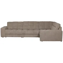 Ecksofa Date Cordbezug, klassisch und komfortabel, rechts, mud braun, weicher Stoff