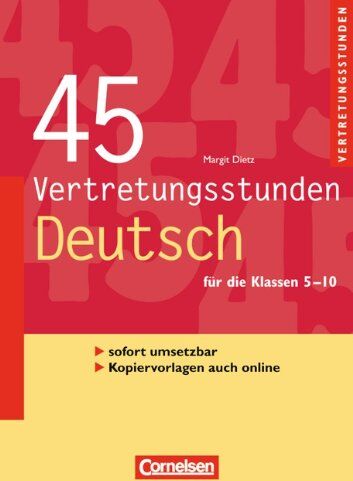 Margit Dietz - 45 Vertretungsstunden Deutsch: Buch mit Kopiervorlagen über Webcode - Preis vom 14.10.2026 23:07:16 h