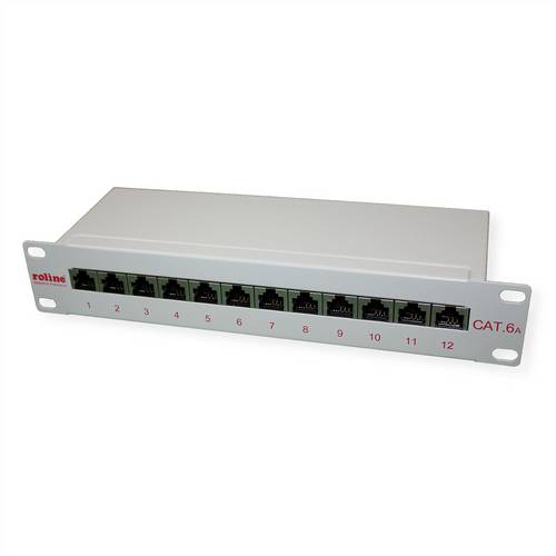 Roline 10-Zoll Patchpanel 12 Ports, Cat.6A (Class EA), geschirmt