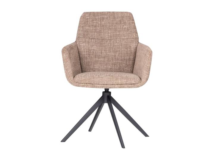 Fauteuil de table en tissu melange sable