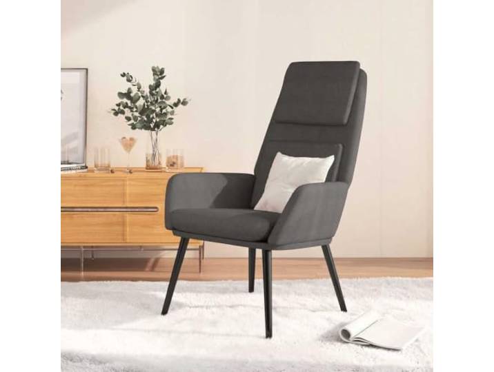 NLQMSU Relaxsessel, dunkelgrau, Stoff mit Metallrahmen Weicher Stoff, bequeme Armlehnen, stabile Struktur, modernes Design, Verwendung im Wohnzimmer