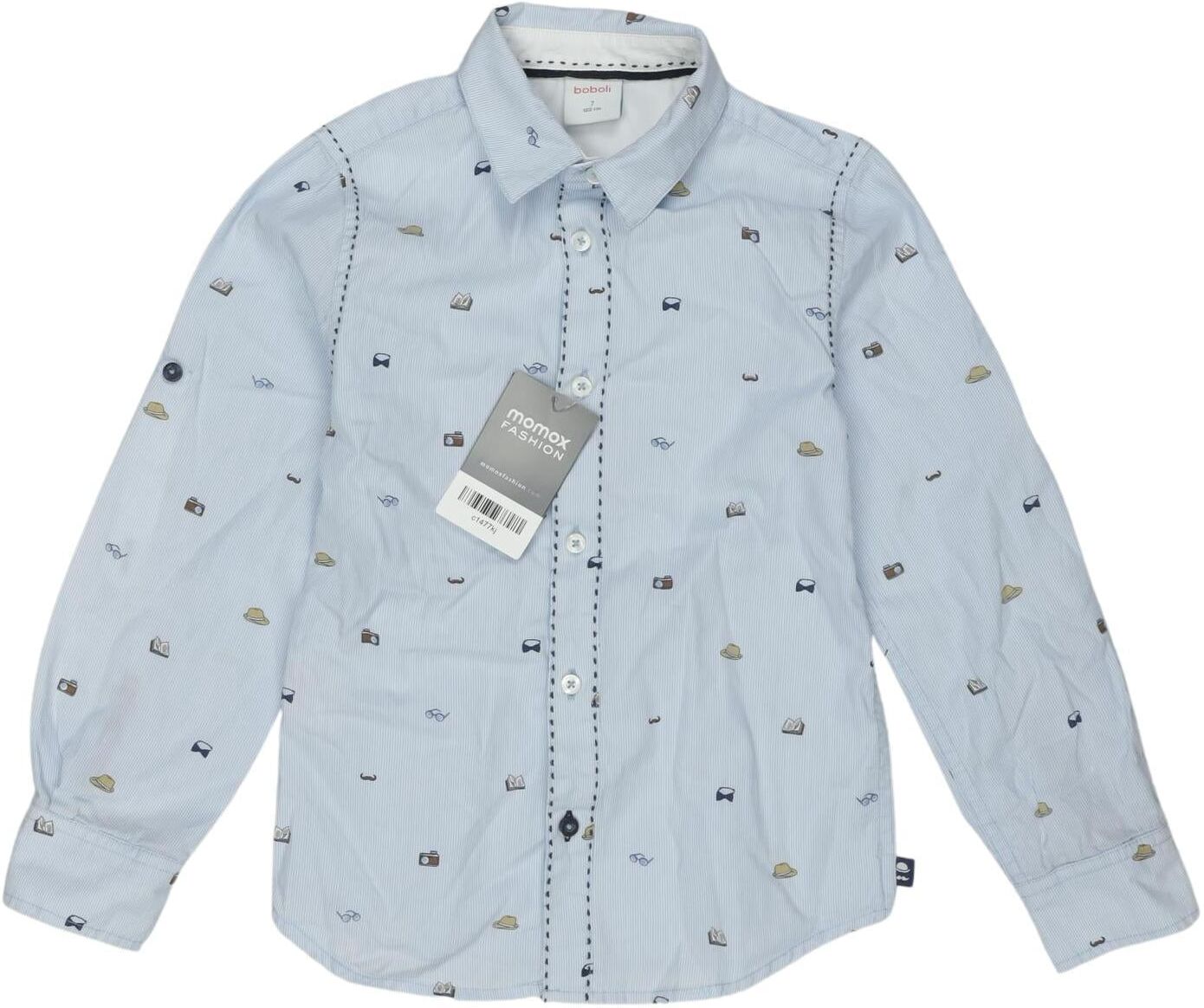 Boboli Jungen Hemd, Hellblau, Gr. EU 128, Baumwolle - Second Hand