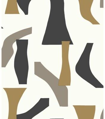York Wallcoverings Black and Gold Modernist Peel and Stick Wallpaper