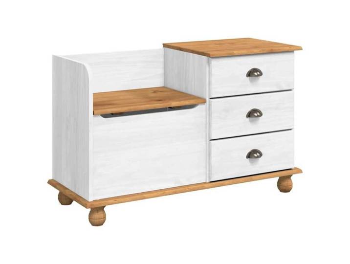BEST-HOME Banc de rangement - Compartiments de rangement - pour l'entrée ASKIM Blanc 100x39x62 cm 1parcel3624