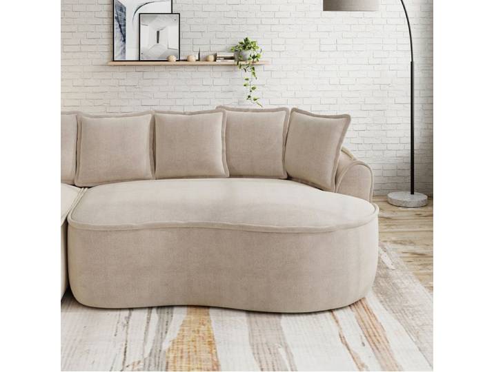 Canapé modulable Manchester chaise droite convertible en chenille Light Taupe sans montage