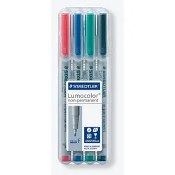 STAEDTLER Lumocolor Folienstifte-Set farbsortiert non-permanent - 4 Stück