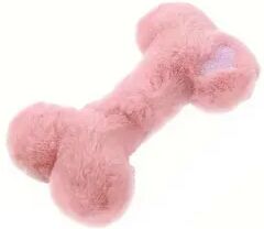 Happy Pet Pantry Interactive Plush Bone Dog Toy For Puppies & Small Pets pink
