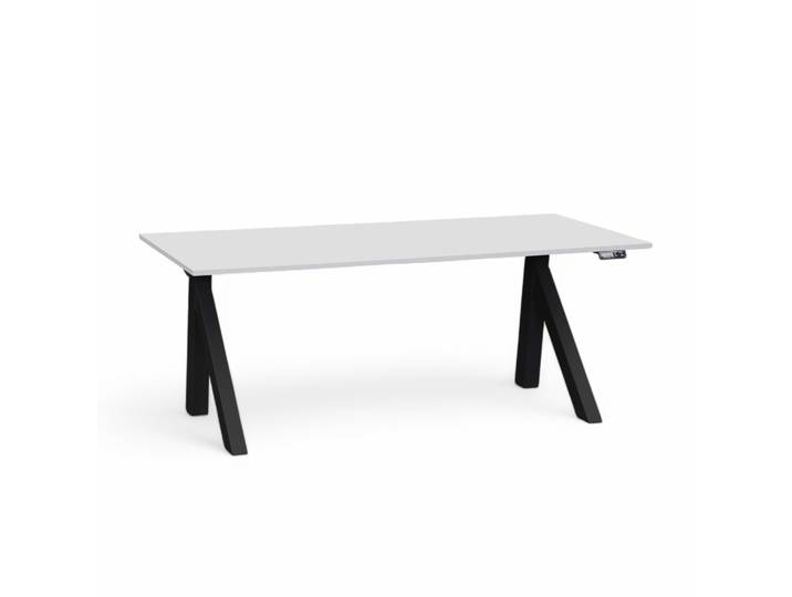 Ergonomischer Elektrisch höhenverstellbarer Schreibtisch Tradingzone Design Lift 160x80 cm, Lichtgrau/Schwarz, Neu, Tisch - ideal fürs Homeoffice oder Büro