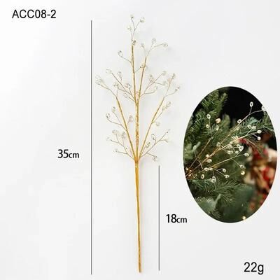 Uplift Picks Crystal Bud Branch Christmas Tree Picks Acrylic Beaded Flower Decor b 1 Pc