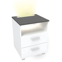 Mila - Nachtkonsole Nachttisch mit integriertem LED Licht, dimmbar Farbe: Antrahzit