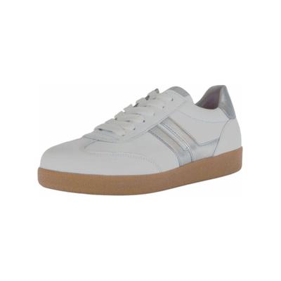 Sneaker GABOR "Gabor Sneaker Nappaleder", Damen, Gr. 38, Leder, weiß (weiß, silber), Nappaleder, Schuhe Sneaker